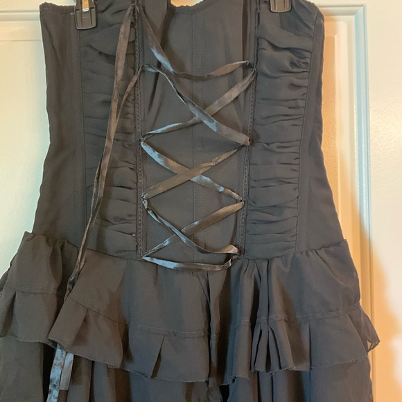 BURLESKA GOTHIC BEVERLY VAMPIRE WEDDING PROM VICTORIAN BLK  CORSET Size 32 - Picture 9 of 12